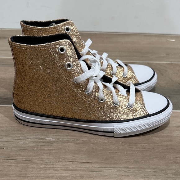 Converse Sparkling Gold High-Tops - Picture 4 of 7